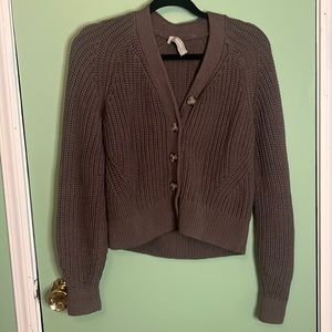 Everlane chunky knit gray cardigan